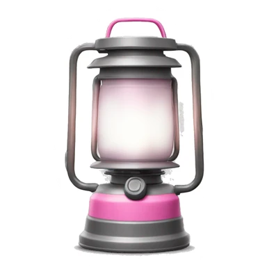 Realistic camping pink and gray lit camping lantern lisolated. sticker