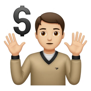 Man shrugging his shoulders with six above his left hand and seven above his right hand ￼ sticker