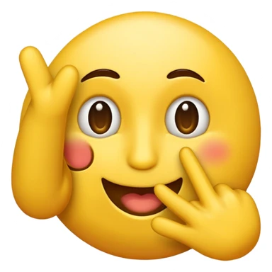 Emetionsloser gelber runder emoji der zeige finger an der stirn hat sticker