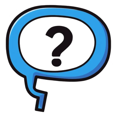 question mark in a speech bubble sticker