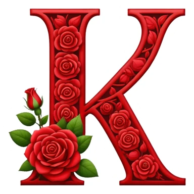 Roses alphabet K sticker