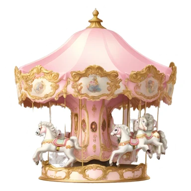 Vintage rococo Light pink carousel  sticker