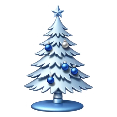 White christmas tree withe blue and silver decoration sticker