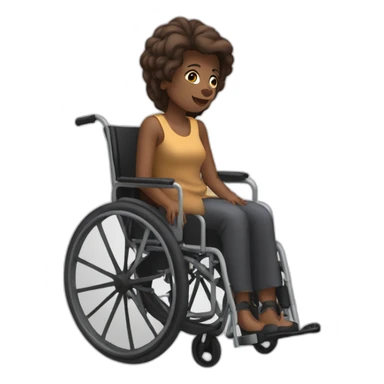 a woman in a wheelchair whp loves choclet sticker