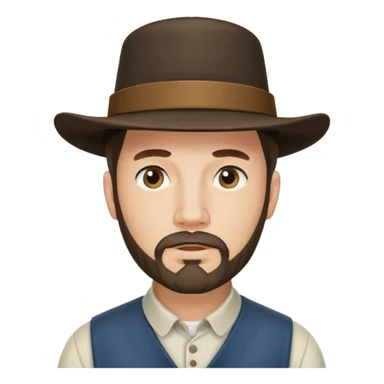 Amish man with goatee. Clean shaved above mouth  sticker