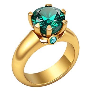 Create a bright and eye-catching emoji symbolizing jewelry craftsmanship and the art of making jewelry. Include a sparkling gemstone, a delicate ring, and tools like a hammer or chisel. The design should be elegant, with fine details and a luxurious feel, representing the precision and artistry of jewelry making. Use vivid colors like gold, silver, and deep jewel tones for the gemstone. Ensure the icon has a transparent background. sticker