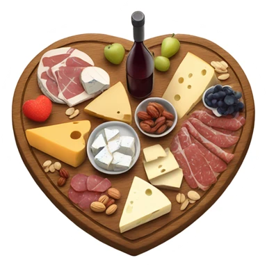 cute heart shaped charcuterie board with wine sticker