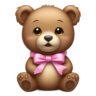 little bear with pink bow sticker