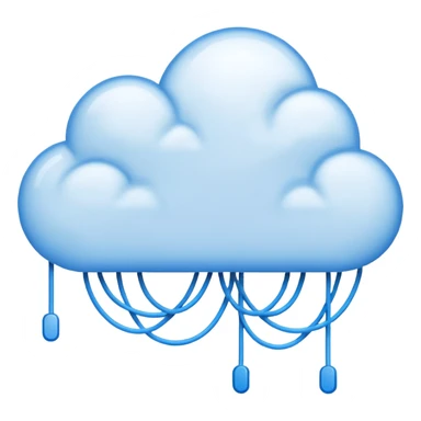 internet emoji cloud with connection lines sticker