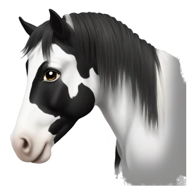 black and white gypsy horse  sticker