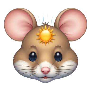 A mouse face with blue sun rays like a sun ☀️  sticker