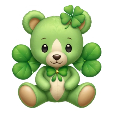 Fairy Teddy with four-leaf clover sticker