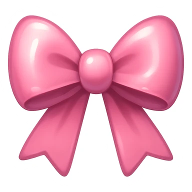 pink bow emoji, cute and shiny, with a gradient effect sticker