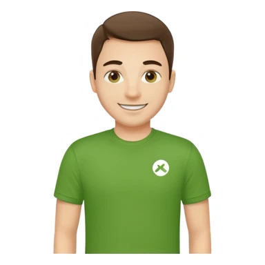 manager of delivery company in green t-shirt sticker