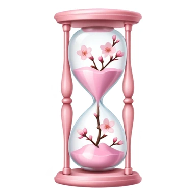 Pink pastel Cherry Blossom hourglass sticker