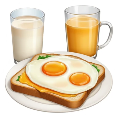Breakfast ( bread + egg + a glass of milk) sticker
