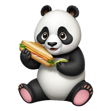 Panda eating a cubano sticker