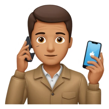 a guy holding a phone horizontally on his forehead like it was a card sticker