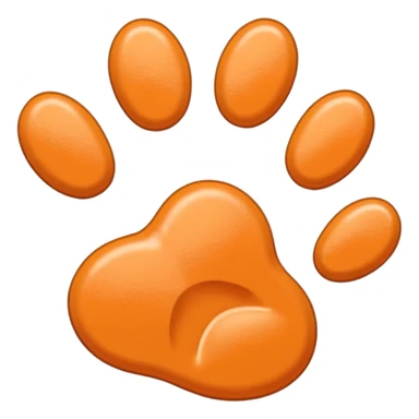 a very light pale pastel orange pawprint sticker