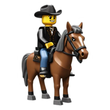 cool lego businessman cowboy on a horse sticker