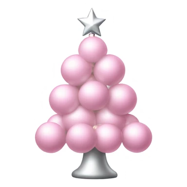 Light pink christmas tree with silvery and shiny balls with lights on it  sticker
