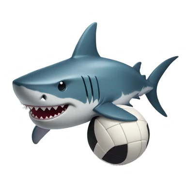 shark whit voleyball ball sticker