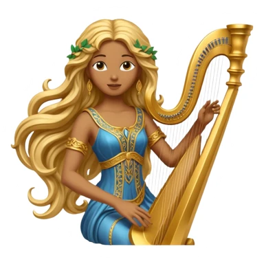 golden female musician statue sticker