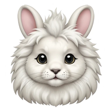 white lionhead bunny with black spots sticker