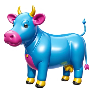   jeff koons style inflatable SPAM cow sculpture  sticker