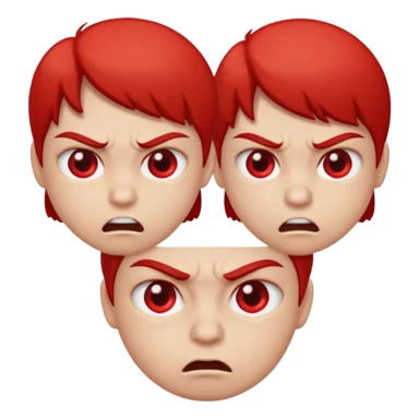 黑色背景，白色圆眼睛，从正常表情转变到生气，然后由生气转变到正常 sticker