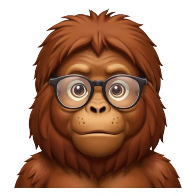 orangutan with glasses sticker
