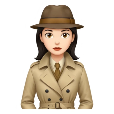 trençkotlu kadın koyu saçlı dedektif  sticker