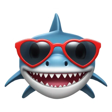 Shark wearing heart sunglasses  sticker