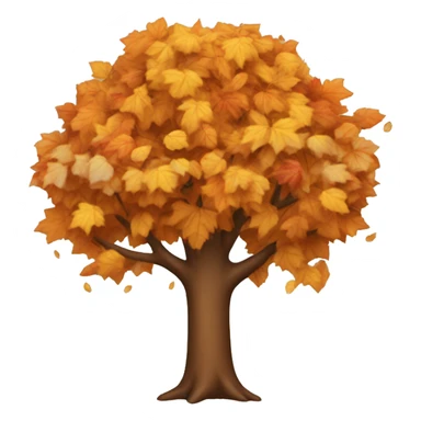 autumn tree with leaves falling  sticker