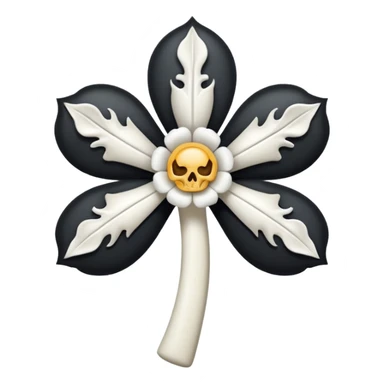 A gothic bone flower sticker