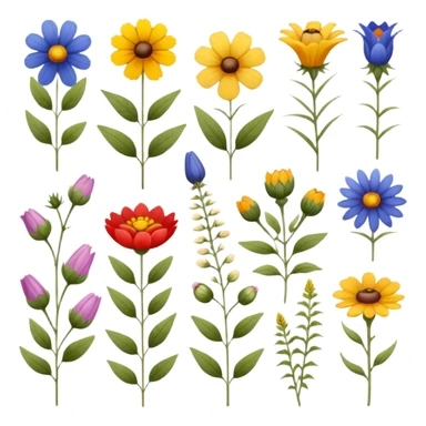 Vintage wildflowers  sticker
