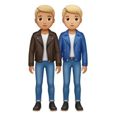 Boy in leather jocket, full body, different color sticker