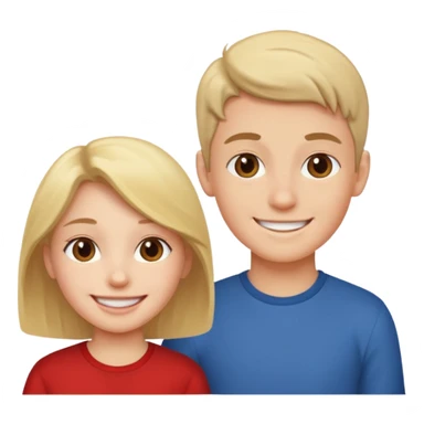 A boy behind a girl sticker