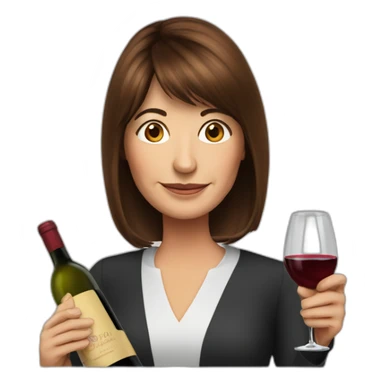 Patricia Bullrich with some wine sticker