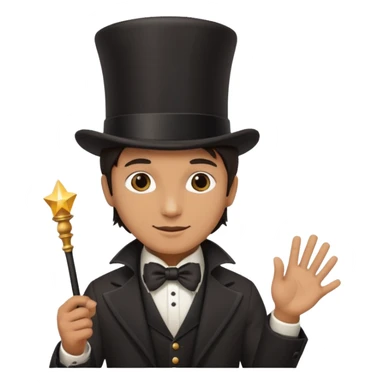 Magician with top hat,Street Performers. sticker
