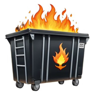 Flaming dumpster fire with the words "Indian bureaucracy" on the dumpster. No typo. sticker
