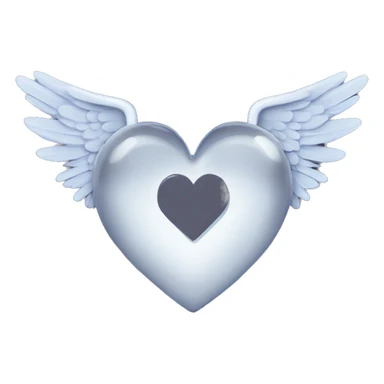 heart outline with halo and angel wings  sticker