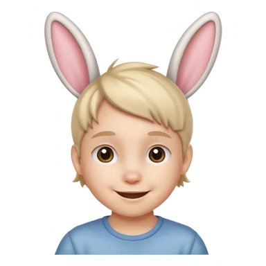 kid with bunny ears sticker