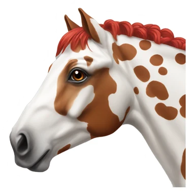 a red and white spotted horse  sticker