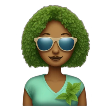 woman nettle with sunglasses sticker