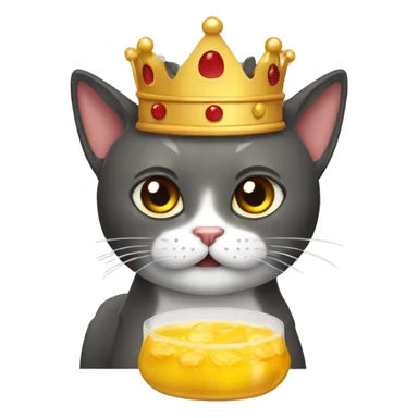 Gato con cara de enojado con corona sticker