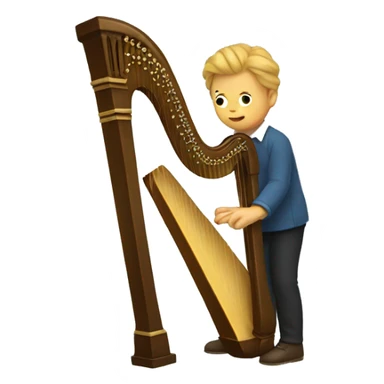 someone playing a harp sticker