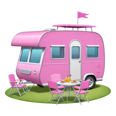 Jetson’s Ultra hotrod Haunted Barbie dream house Caravan with picnic table and folding chairs on top  sticker