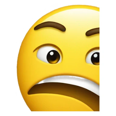 Yellow standard emoji face giving a side eye look to the viewer conveying an emotion of suspicion or skepticism sticker