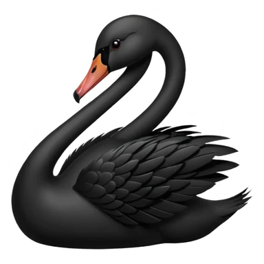 A black colour swan facing towards right side sticker